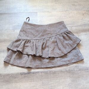 Women's Ebase Wool Blended Mini Skirt Brown Womens Size M
